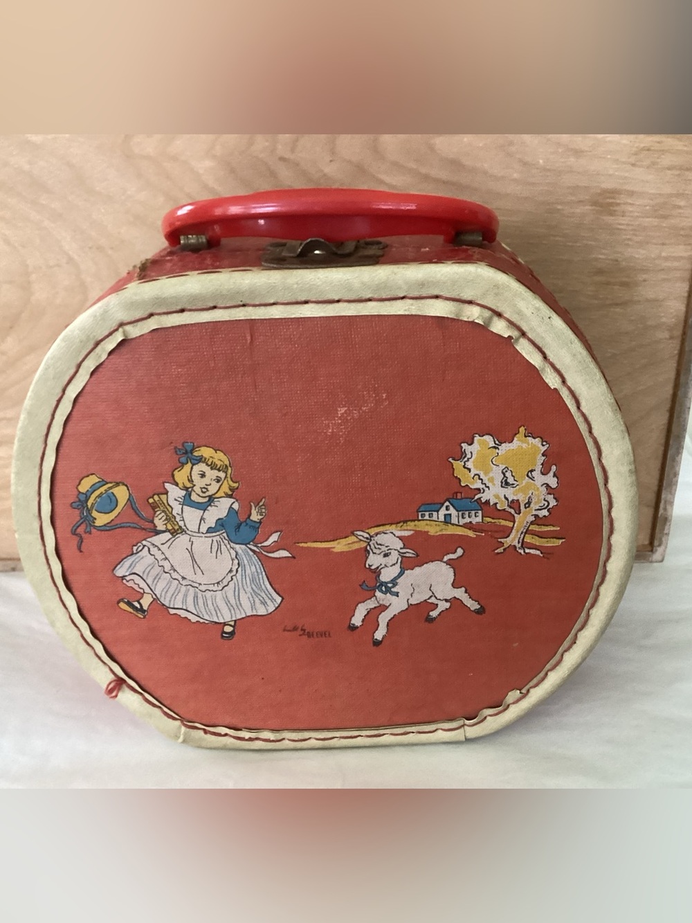 Vtg. Mary Had A Little Lamb Nursery Rhyme child’s Neevel travel case